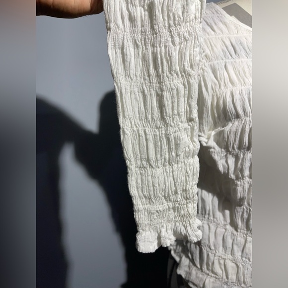 Sanctuary White Crinkled Long Sleeve Blouse - Picture 8 of 12